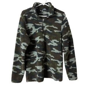 ZeroXposur Women's Quarter Zip Cold Weather  Camo Microfleece Jacket Sz M